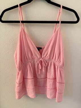 wild fable Light Pink Tie-Front Spaghetti Strap Camisole